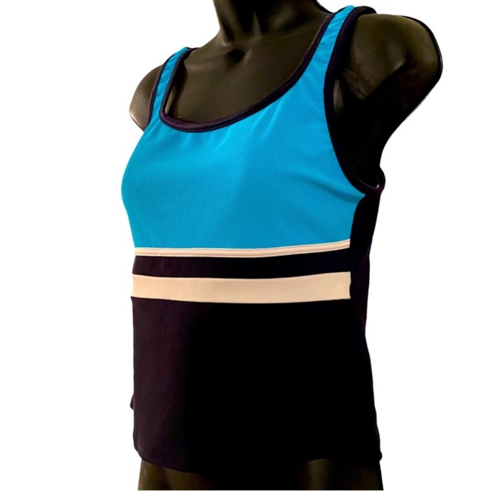 Women's L.L.Bean Swim Jogger, Scoopneck Top Black & Blue Size 10